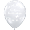 Qualatex 11'' Diamond Clear Communion Butterflies around latex balloons(25)