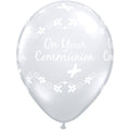 Qualatex 11'' Holy Communion Diamond Clear print balloon (25ct)
