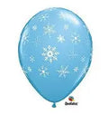 Qualatex 11'' Snowflakes & Sparkles latex print  balloons 25ct