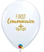 Qualatex 11'' Communion Cross print (25ct) latex balloons