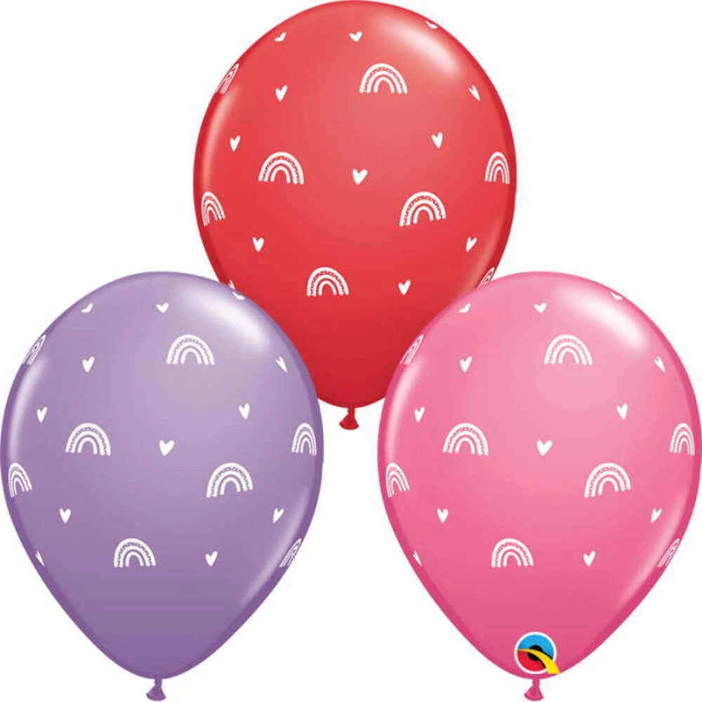 Qualatex 11'' Boho Rainbow print (25) latex balloons