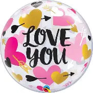 Qualatex 22'' Love You Hearts & Arrow  Bubble