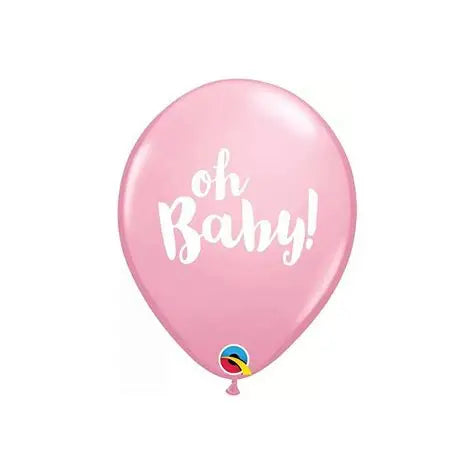 Qualatex 11'' Oh Baby pink printed latex balloons (25)
