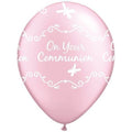 Qualatex 11'' Communion pink Butterfly print 25ct latex balloons