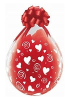 Qualatex 18" Swirling Hearts Diamond Clear Stuffing Balloon (25)